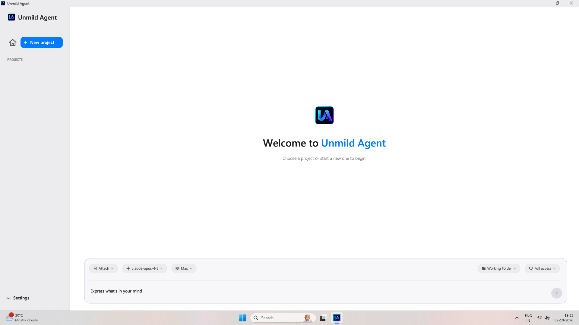 Unmild Agent configuration modal with API key, base URL and Test Connection